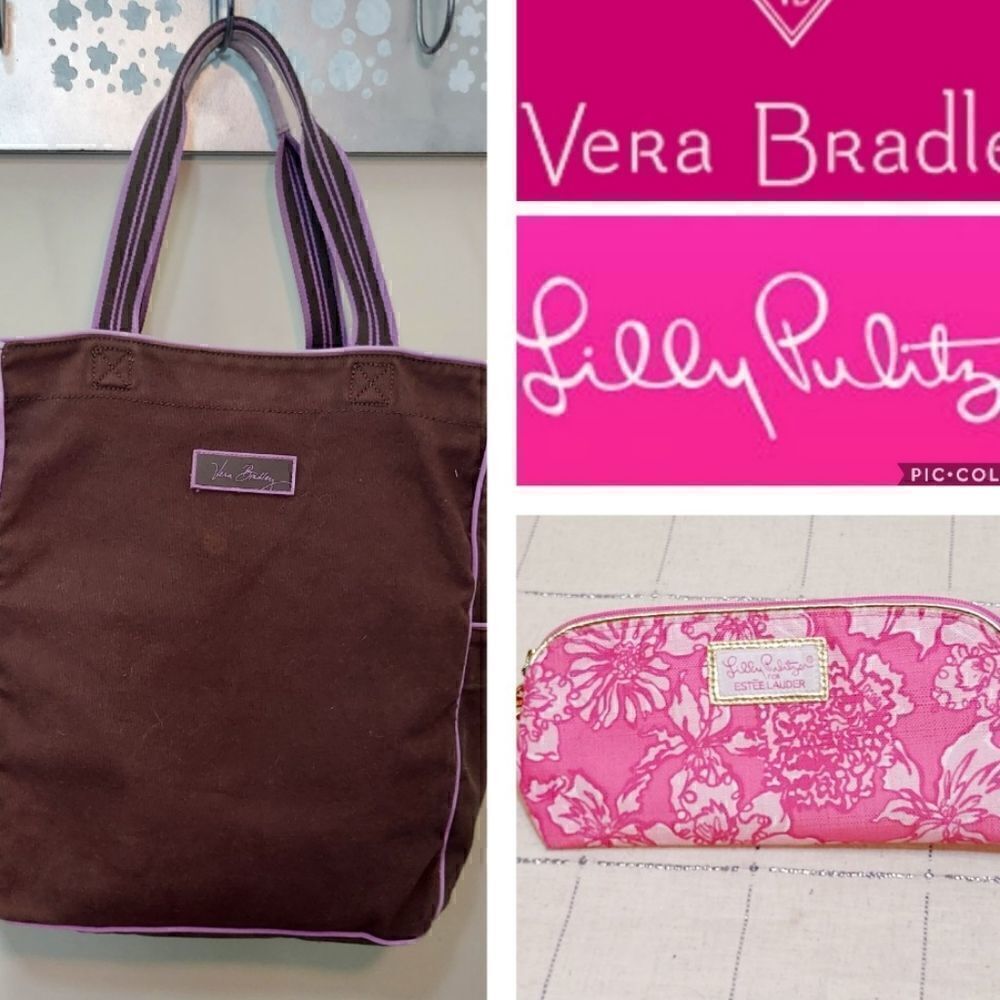 Cotton Canvas Tote & Cosmetic bag